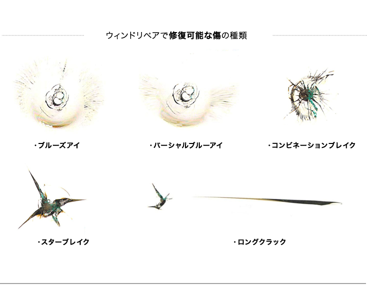 ウィンドリペアで修復可能な傷の種類